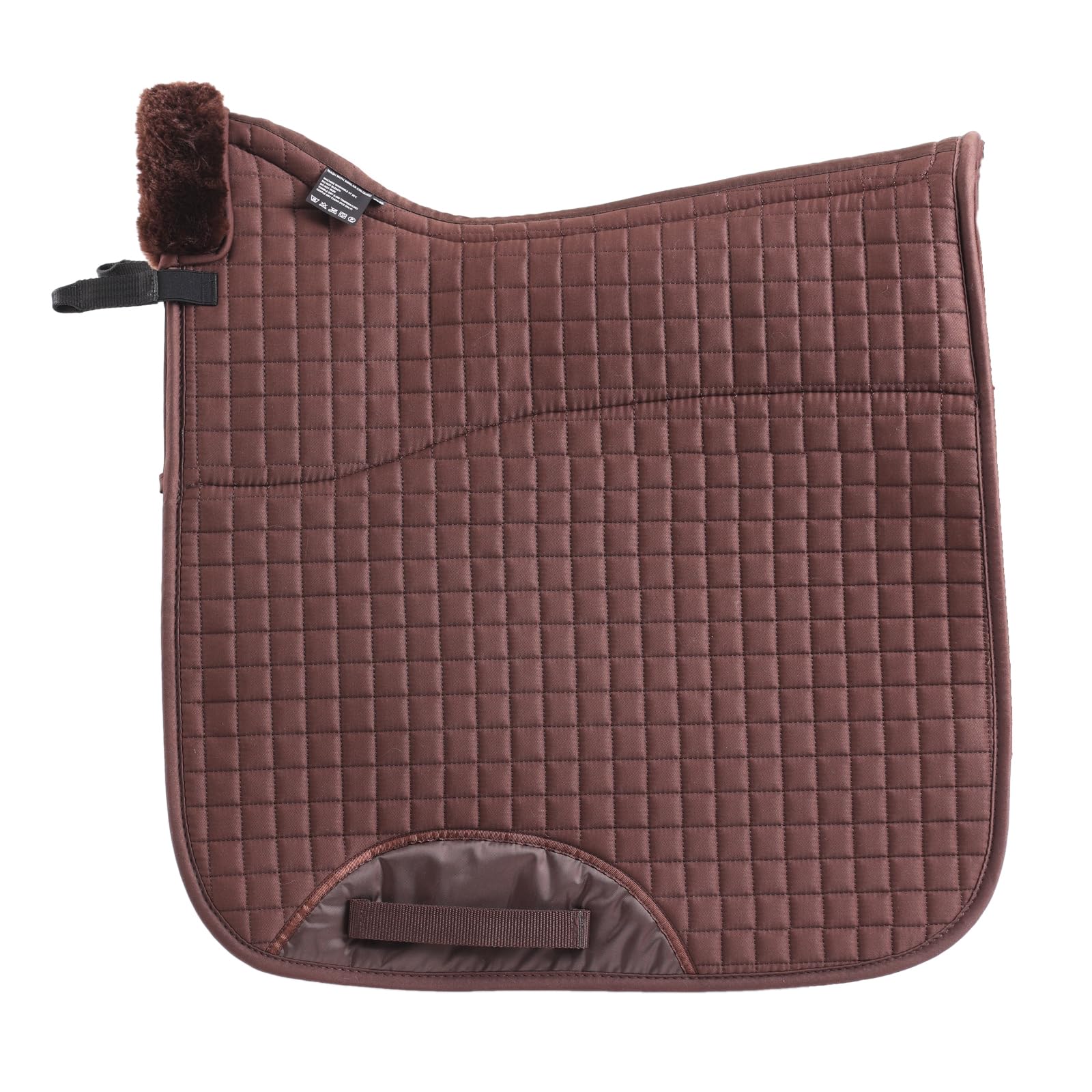Almohadilla de piel sintética para silla de montar a caballo, manta completa Numnah Saddlecloth cuadrada con columna vertebral transparente de alta marchitura para montar a caballo, absorción
