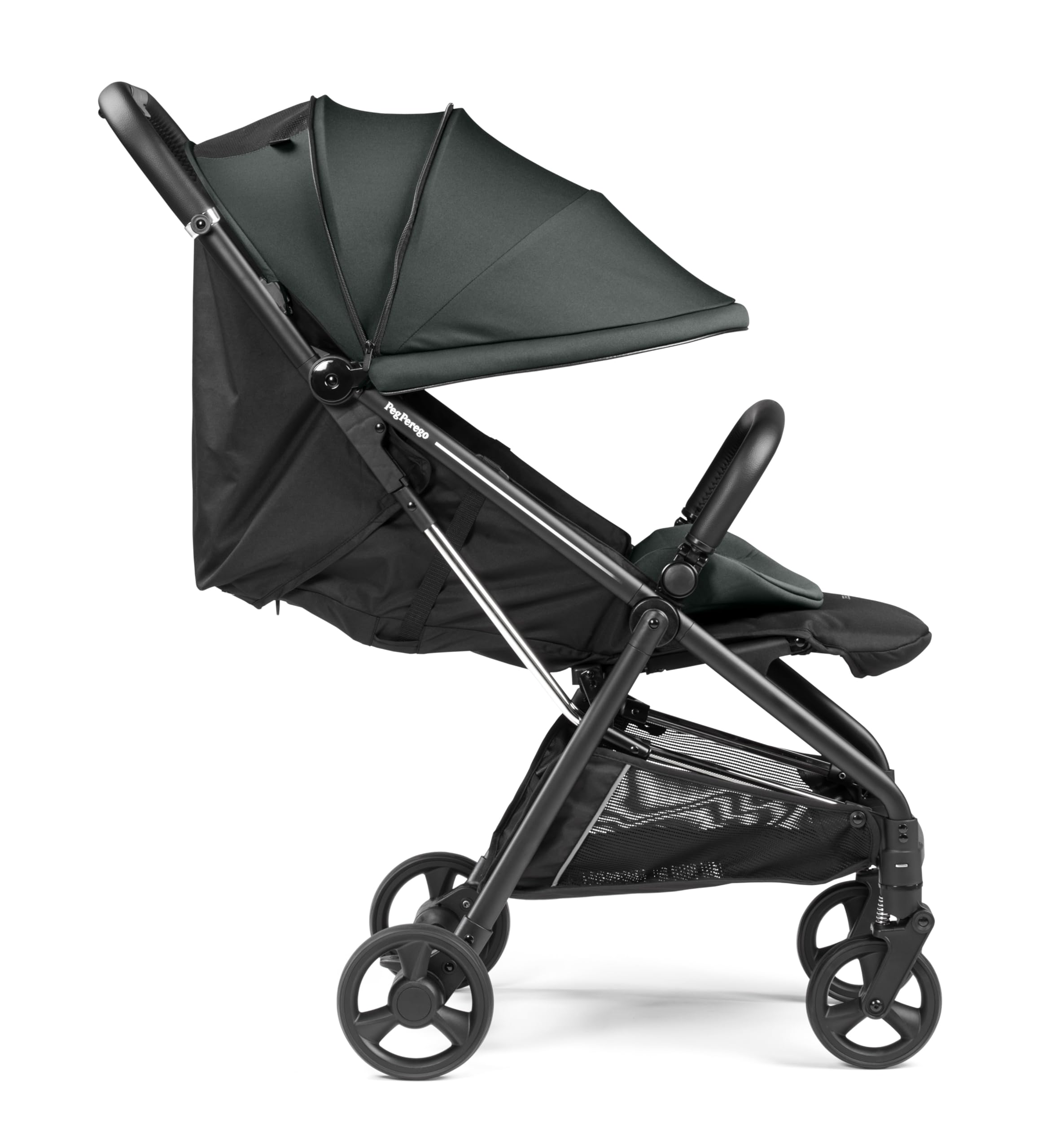 PEG Selfie Plus Passeggino Leggero Compatto, Chiusura Automatica, Dalla Nascita Fino A 22 Kg, Doppio Rivestimento, Capottina UPF 50+, Cestello Portaoggetti, Metal