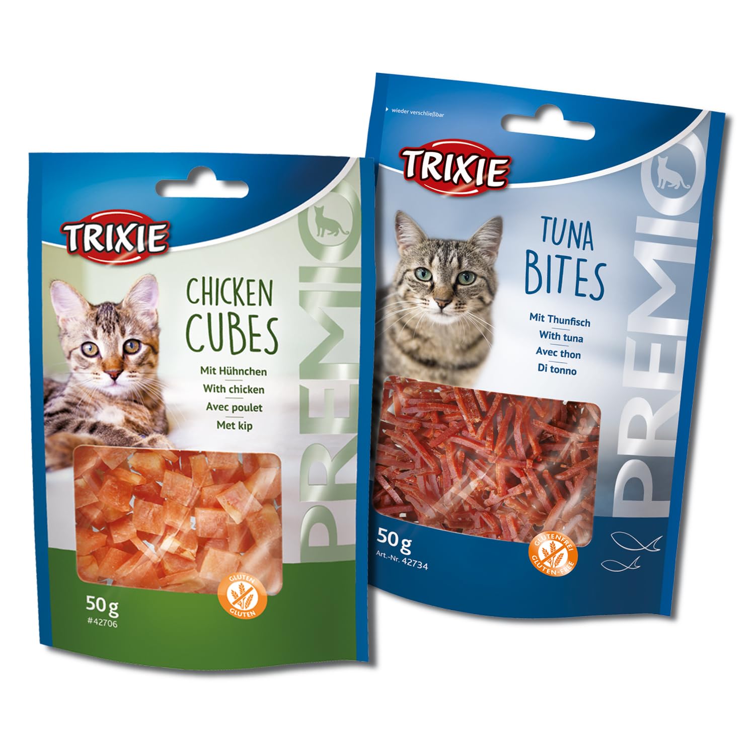 Trixie Cat Treat Combo of Premio Chicken Cubes and Premio Tuna Bites, Nutrient Rich Treats for Cats, Suitable for All Breeds – (Pack of 2) (B0CZ78H6Q7) Amazon Price History, Amazon Price Tracker