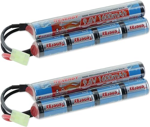 Miniatura 6 de Tenergy paquete de batería mariposa NiMH recargable de 96V 1600mAh con mini conector tamiya para pistolas de aire comprimido