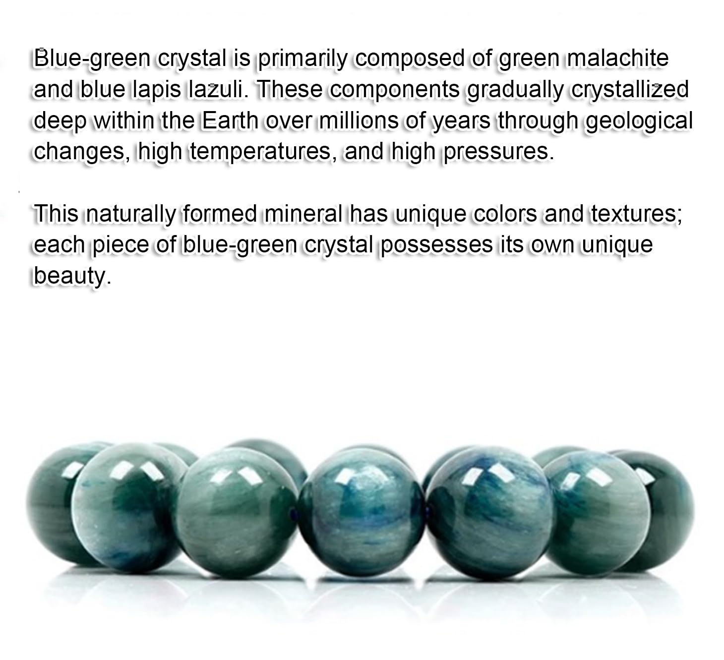 Bracciale Naturale in cianite Bicolore Verde e Blu – Bracciale Elasticizzato con Perline Rotonde in cianite Bicolore Blu-Verde – Gioielli in Cristallo curativo