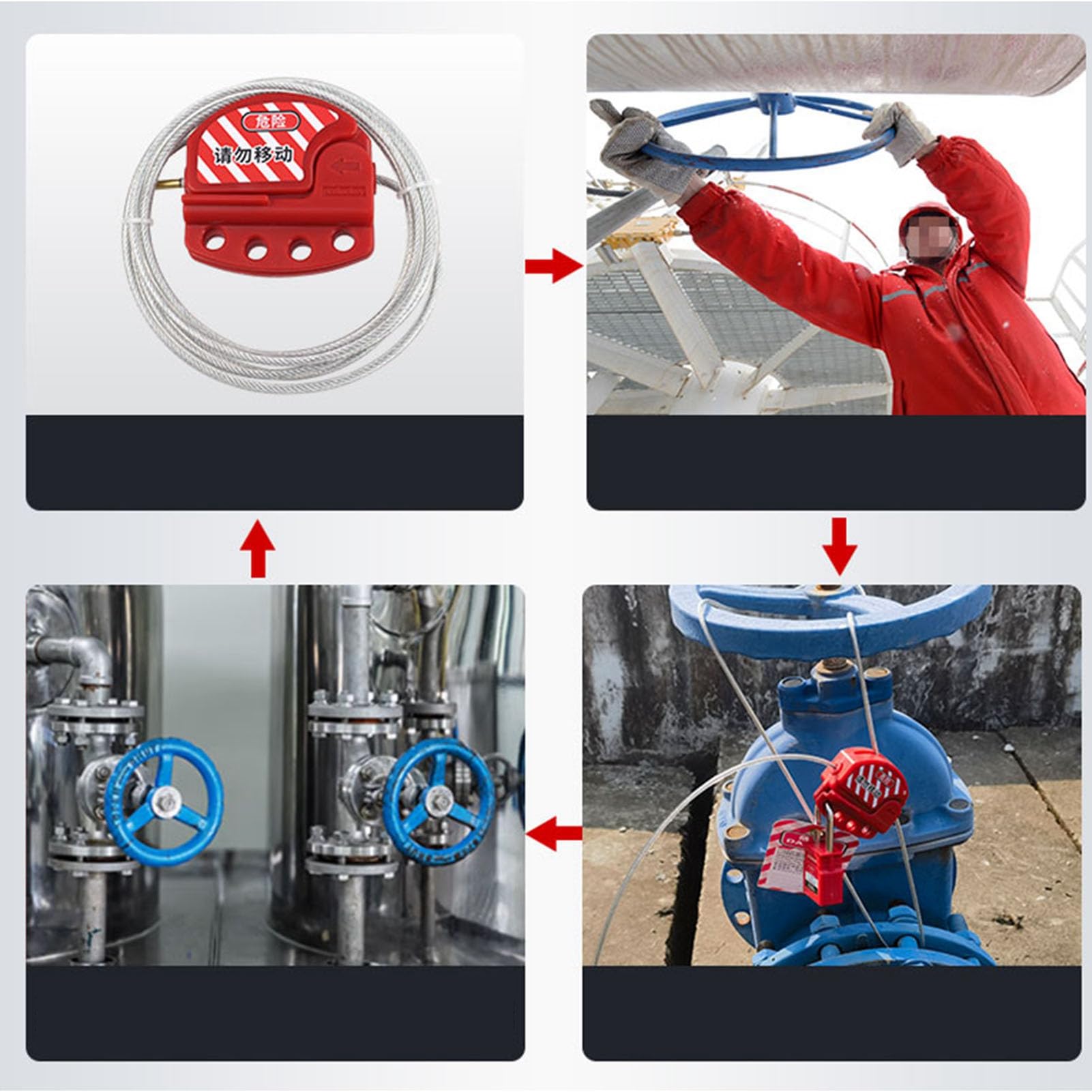 YWBL-WH Kit de Etiquetado de Bloqueo de 47 Piezas, Candados de Seguridad para Aplicaciones Mecánicas y Eléctricas, Juego Completo para Mantenimiento de Equipos y Procedimientos de Bloqueo