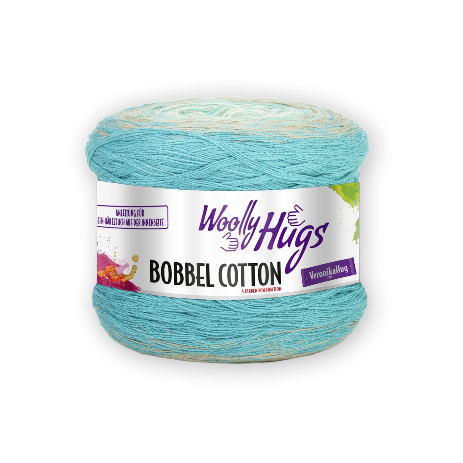 Hilo para tejer suave de algodón turquesa Woolly Hugs antienredos