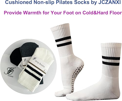 Miniatura 2 de JCZANXI Calcetines de yoga con agarres para mujer calcetines de agarre antideslizante para yoga pilates barra y baile calcetines acolchados ideales