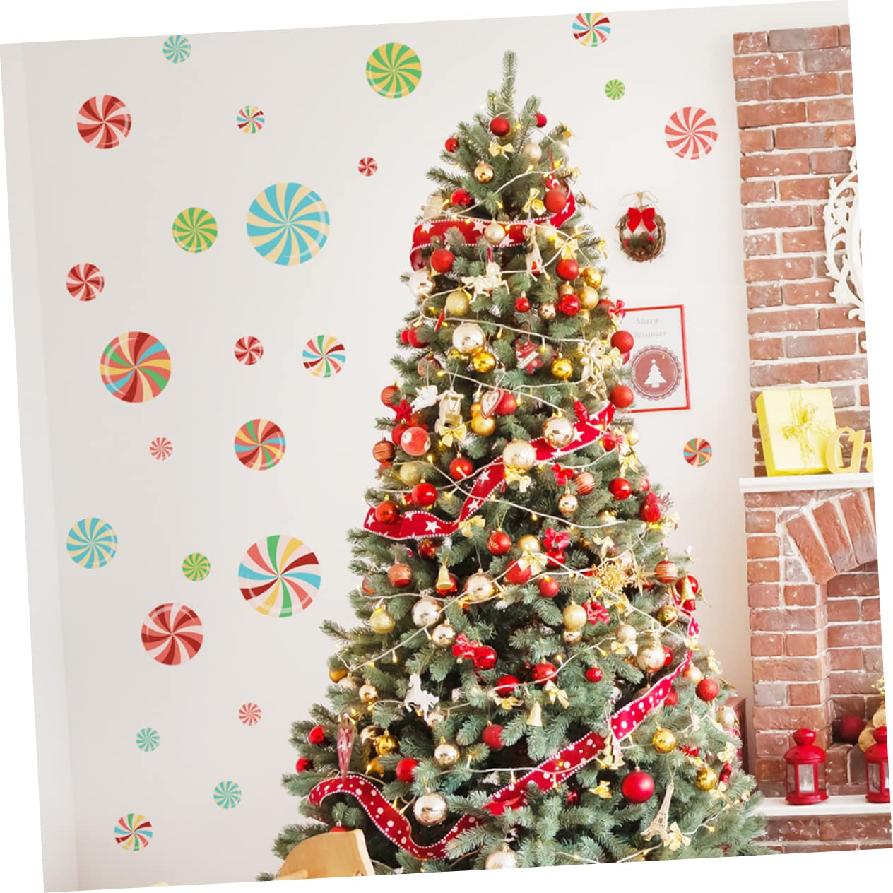 Hemobllo 8blätter Teiliges Bunter Weihnachts- Und Bodenkleber Selbstklebende Sticker Für Fenster Und Wände Kreative -dekoration Für Festliches Zuhause