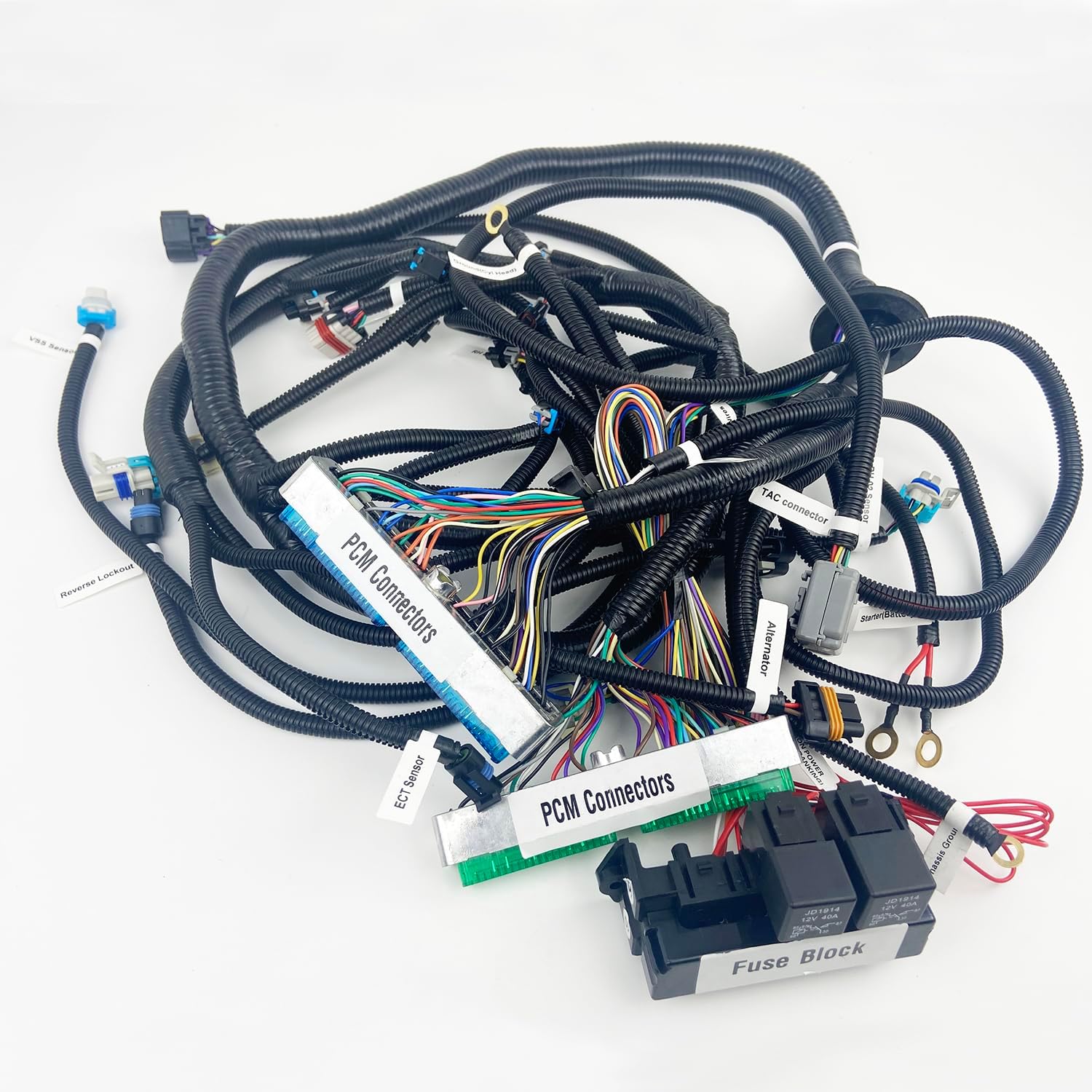 Cheriezing T56 DBW Standalone Wiring Harness 2003-2007 Drive by Wire LS1 Engines 4.8 5.3 6.0L Green/Blue PCM & Multec/Delphi Fuel Injector
