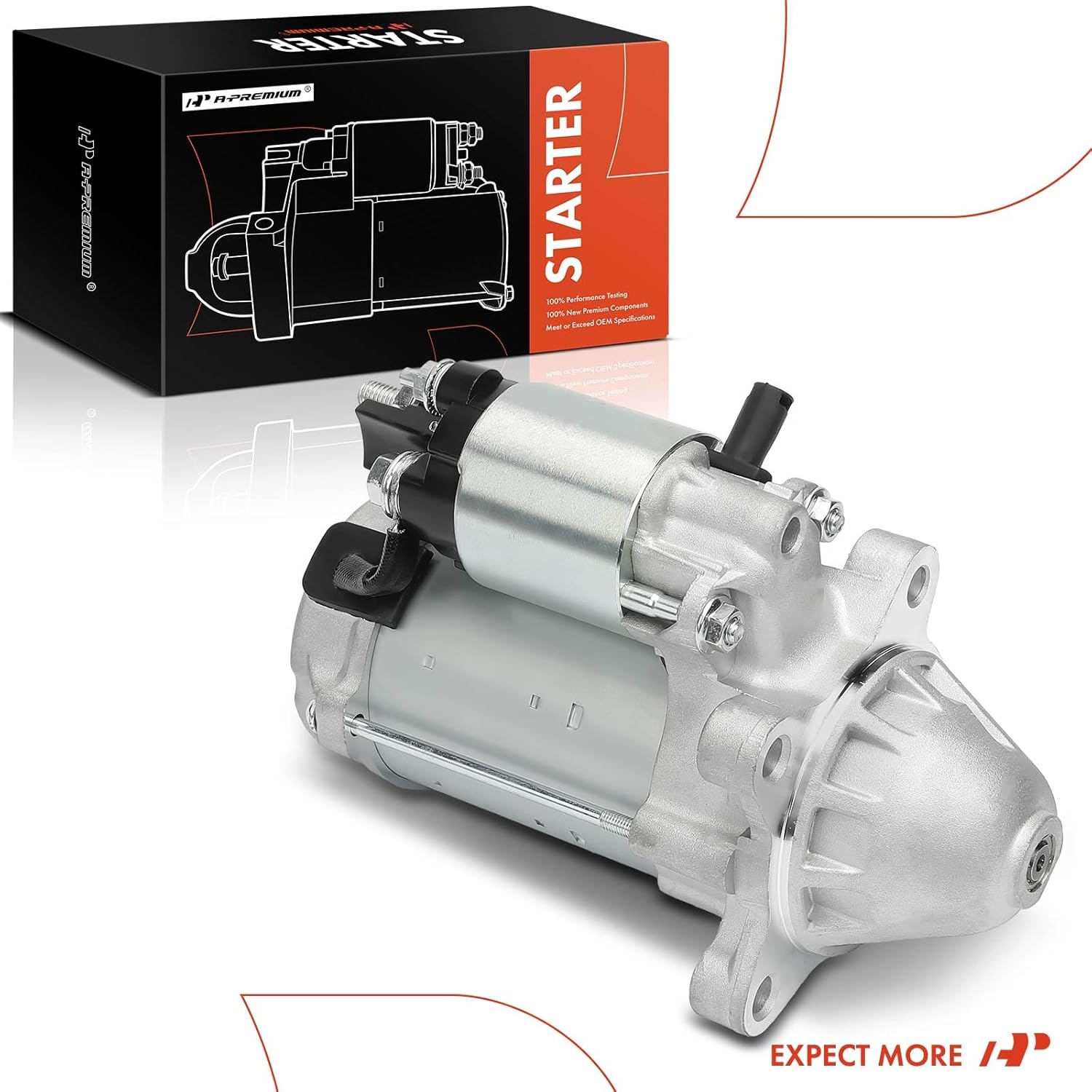 A-Premium Starter Motor Compatible with Ford Mustang 2016-2020/2022-2023, 5.0L, 12V 1.4KW 12-Teeth Clockwise, Replace# GR3T11000AA, GR3Z11002A