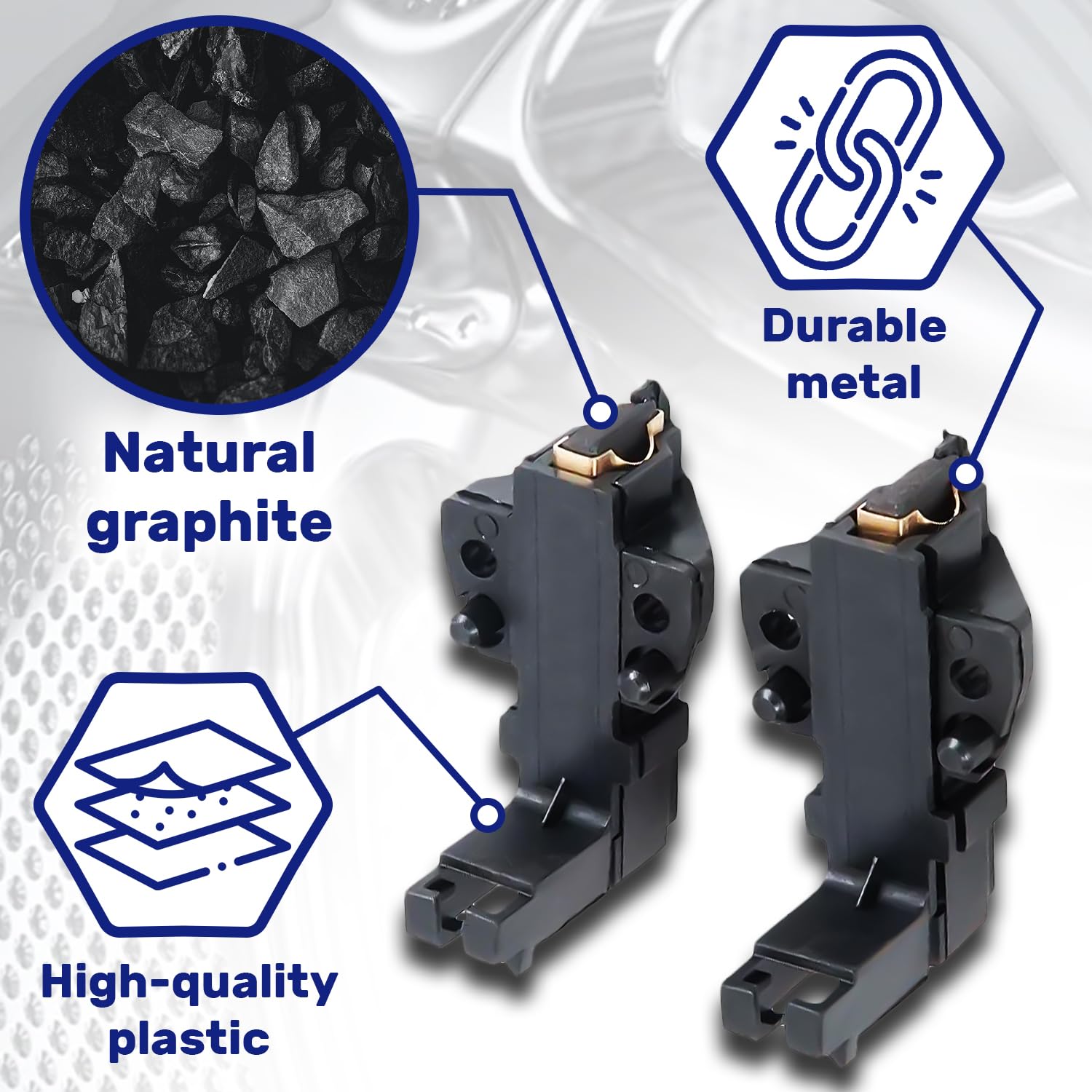 Set 2 Spazzole Carbone Per Lavatrice 5x13,5x32 Mm – Compatibili Whirlpool, Electrolux, Aeg – MONTERAL