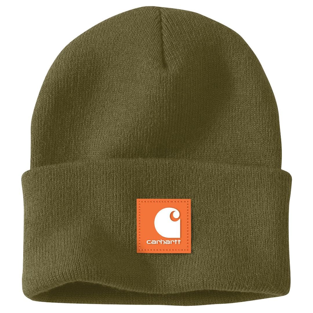 Men's Knit Rubber Patch Beanie