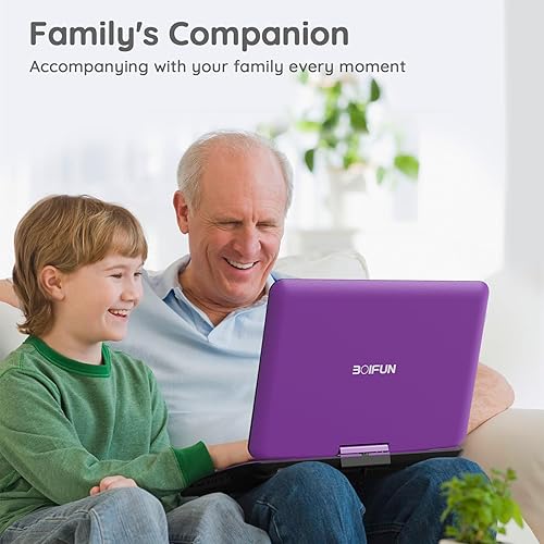 Miniatura 9 de BOIFUN Reproductor de DVD portátil de 17.5 pulgadas con pantalla HD grande de 15.6 pulgadas, batería recargable de 6 horas, compatible con tarjeta