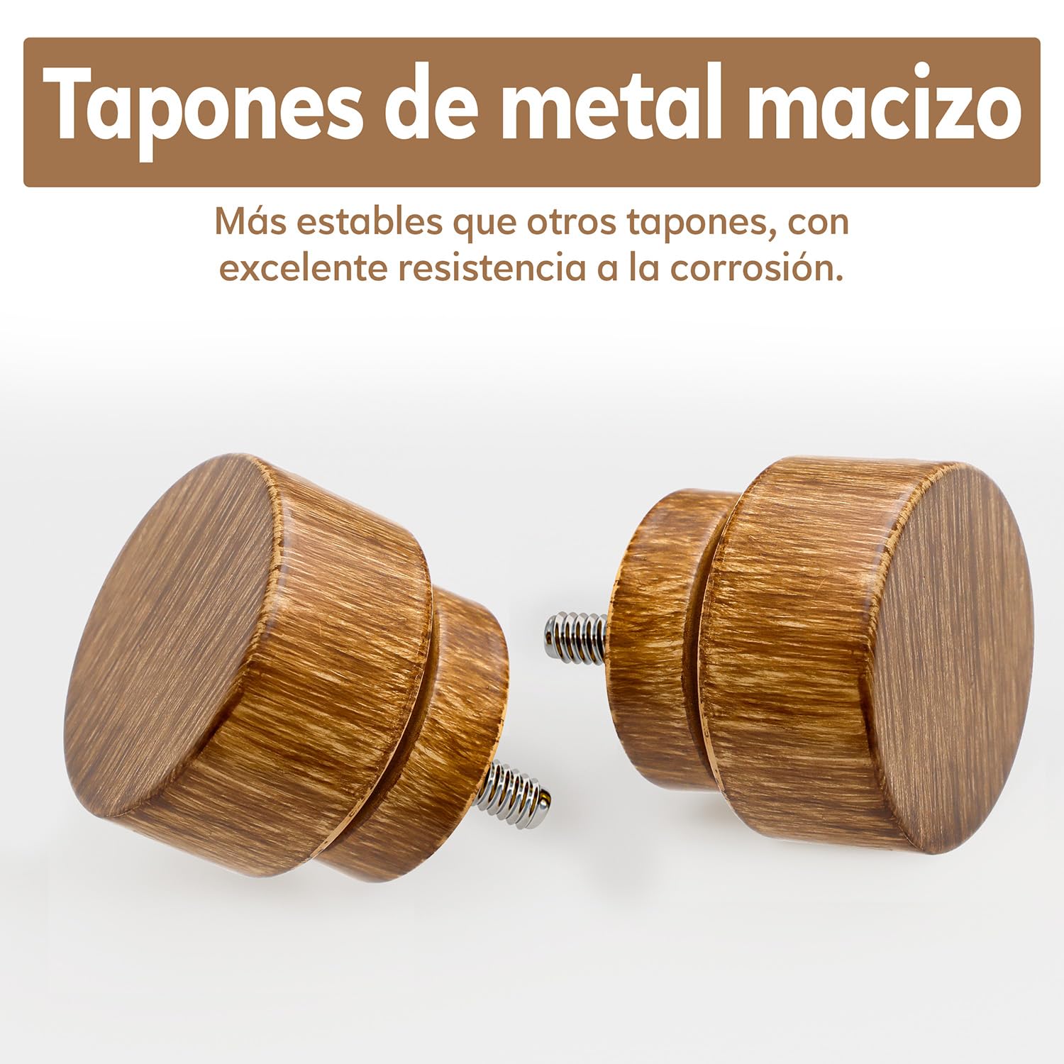 Barra Cortinas Extensible Con Acabado De Madera,Longitud Total 80-218 Cm, InstalacióN Mural,DiáMetro 25 Mm,Varilla MetáLica Gruesa,Apta Para Dormitorio, SalóN Y Cocina