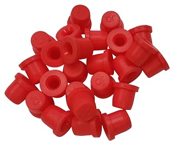 25 Pack Red - Brake Bleeder Screw Caps Grease Zerk Fitting Cap Rubber Dust Cover