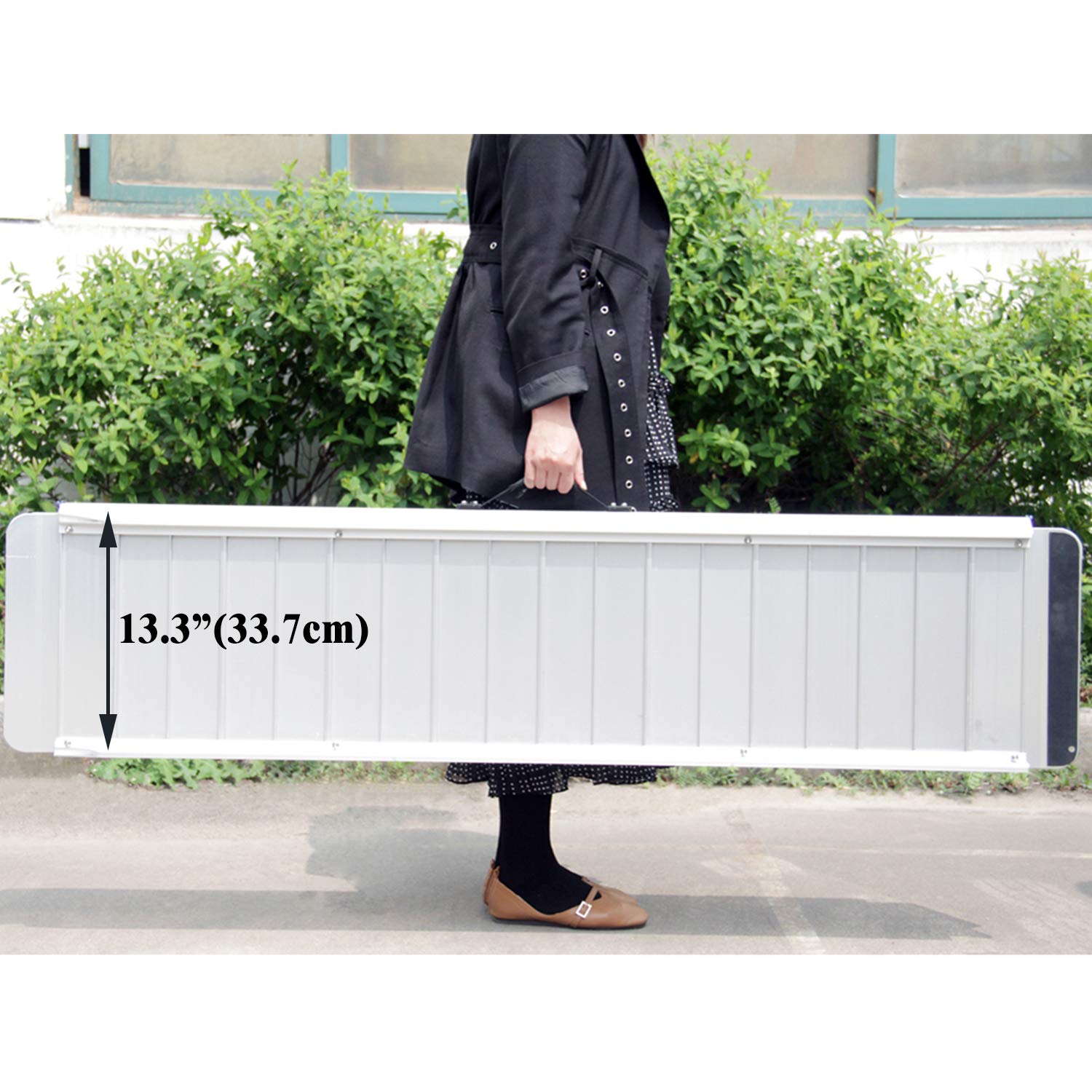 Rampa dla wózków inwalidzkich, szyna aluminiowa z marginesem, składana, rampa progowa, do 272 kg, 182,8 x 70,1 x 4,5 cm (MR607M-6)