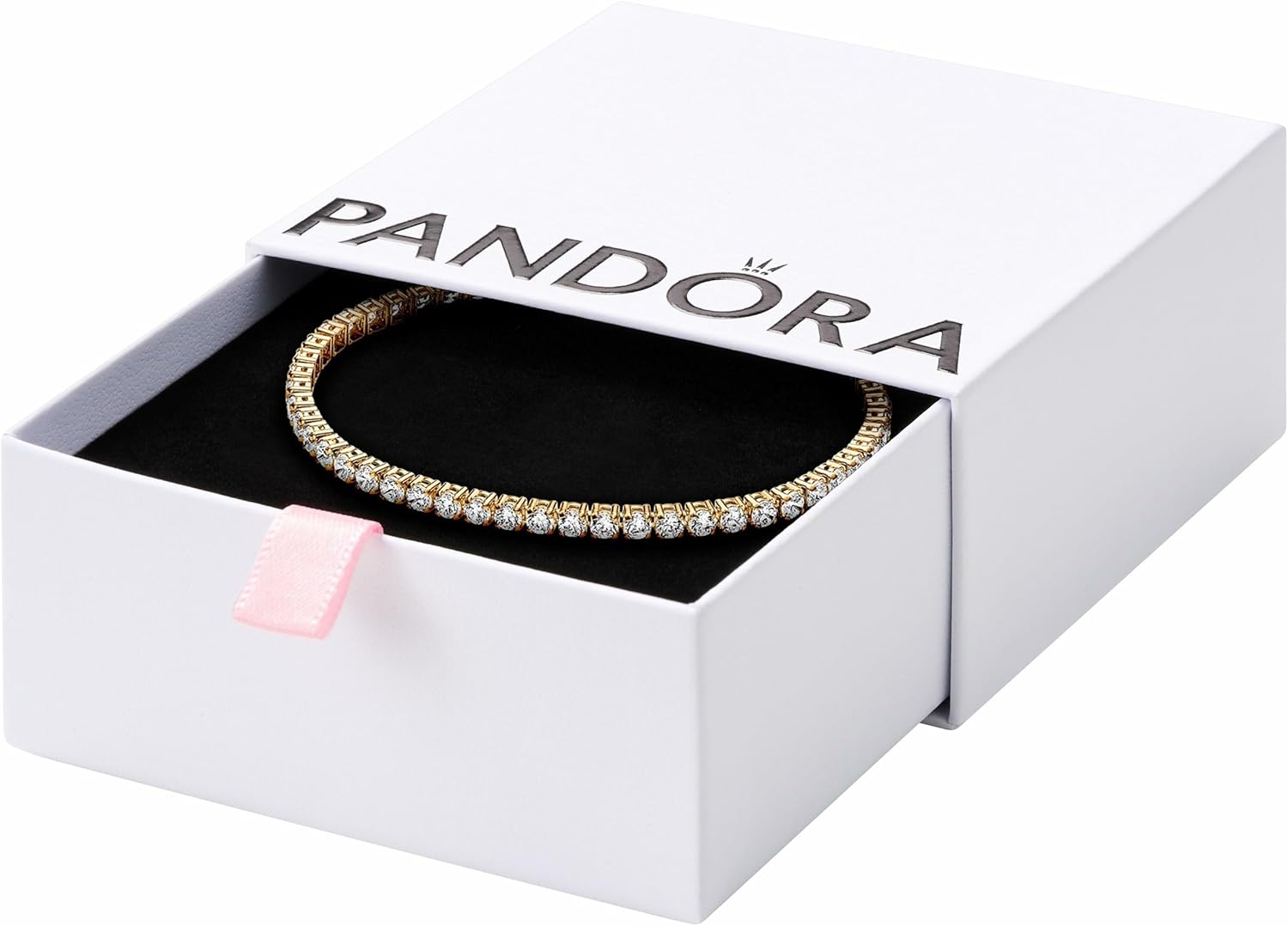 PANDORA Timeless Sparkling Tennis Bracelet - 14k Gold-Plated Unique Metal Blend Bracelet with Cubic Zirconia - Gift for Women - Includes Gift Box