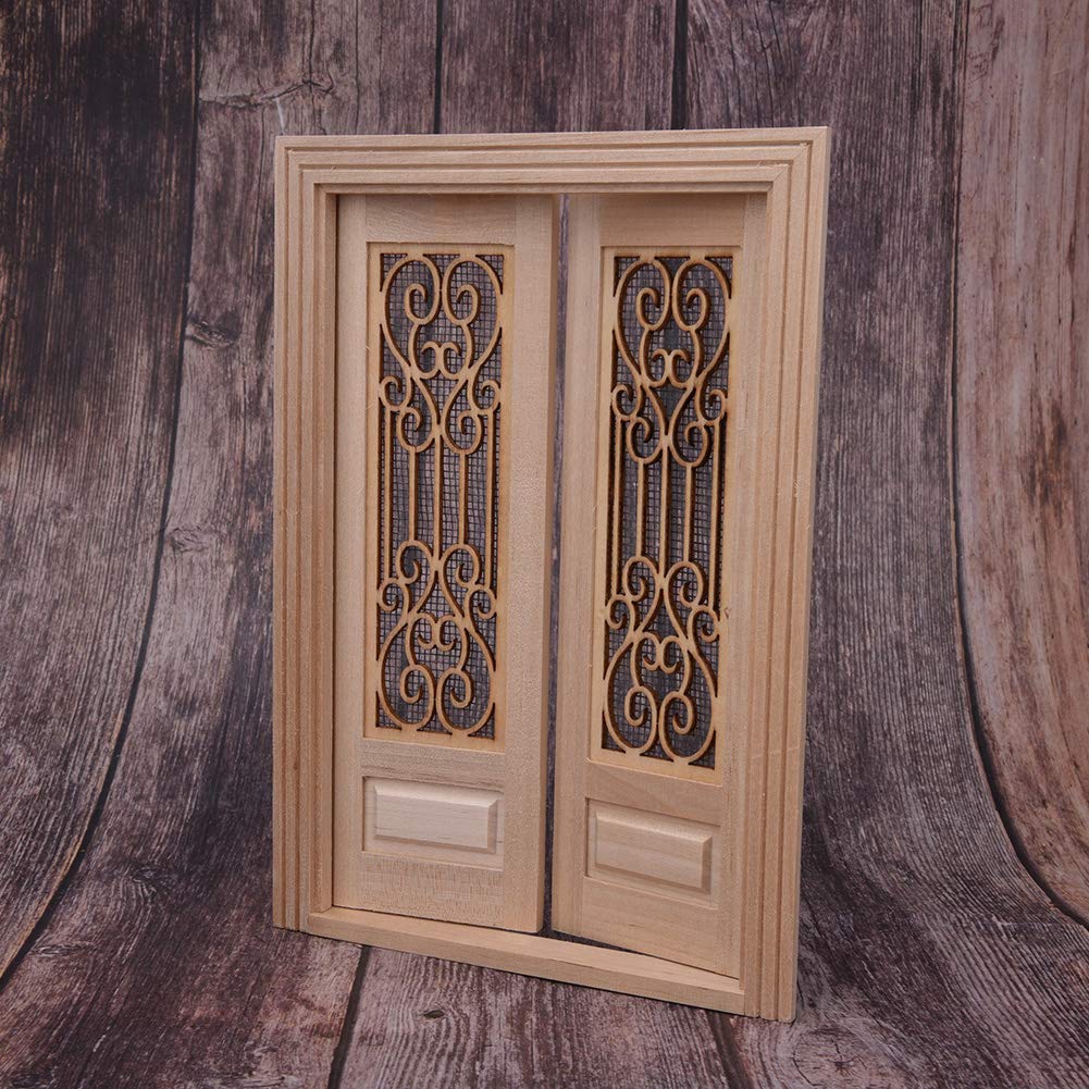 Porta In Miniatura Per Casa Delle Bambole 1:12 | Modello In Legno Vuoto | Arredo In Scala Per Diorama E Ornamento