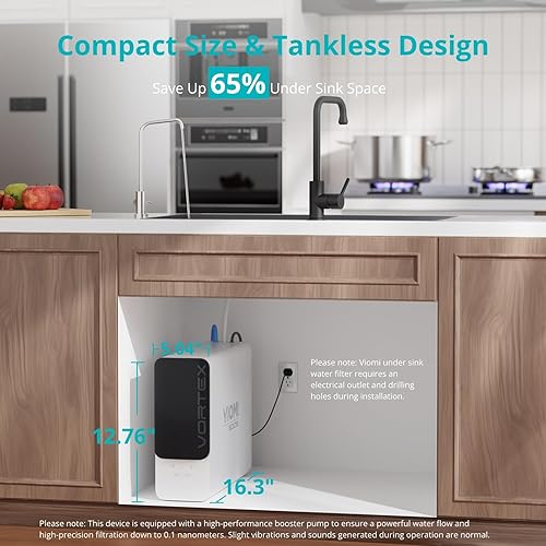 Miniatura 6 de VIOMI Sistema de ósmosis inversa de reducción PFAS, certificado NSFANSI 372, 53 y 42, filtro de 9 etapas y 48 meses, sistema de filtración de agua