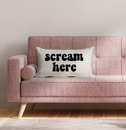 Miniatura 2 de Mancheng-zi Funny Scream Decor - Funda de almohada de 12 x 20 pulgadas, almohadas divertidas, almohadas divertidas, almohadas decorativas, funda de