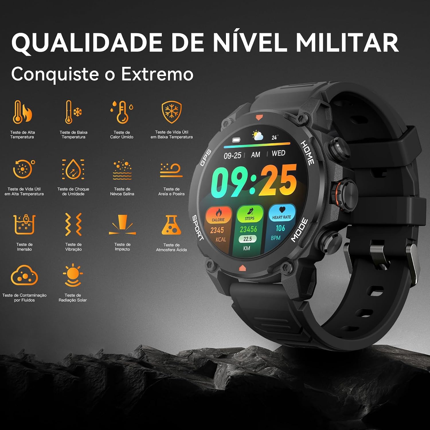Smartwatch Relogio Inteligente Masculino Relógio Inteligente, GPS 150+ Monitoramento Esportivo, Altímetro Barômetro Bússola, Chamadas Bluetooth, 5ATM a Prova d'Agua, Tela AMOLED 3,6 cm Smartwatch Relogio Inteligente Masculino Relógio Inteligente, GPS 150+ Monitoramento Esportivo, Altímetro Barômetro Bússola, Chamadas Bluetooth, 5ATM a Prova d'Agua, Tela AMOLED 3,6 cm