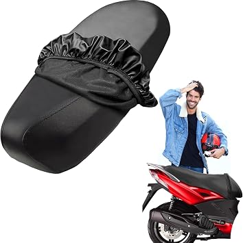 Universal Motorcycle Seat Cover, Waterproof Seat Covers with Elastic Band for Most Motorcycle Electric Vehicle(Black)