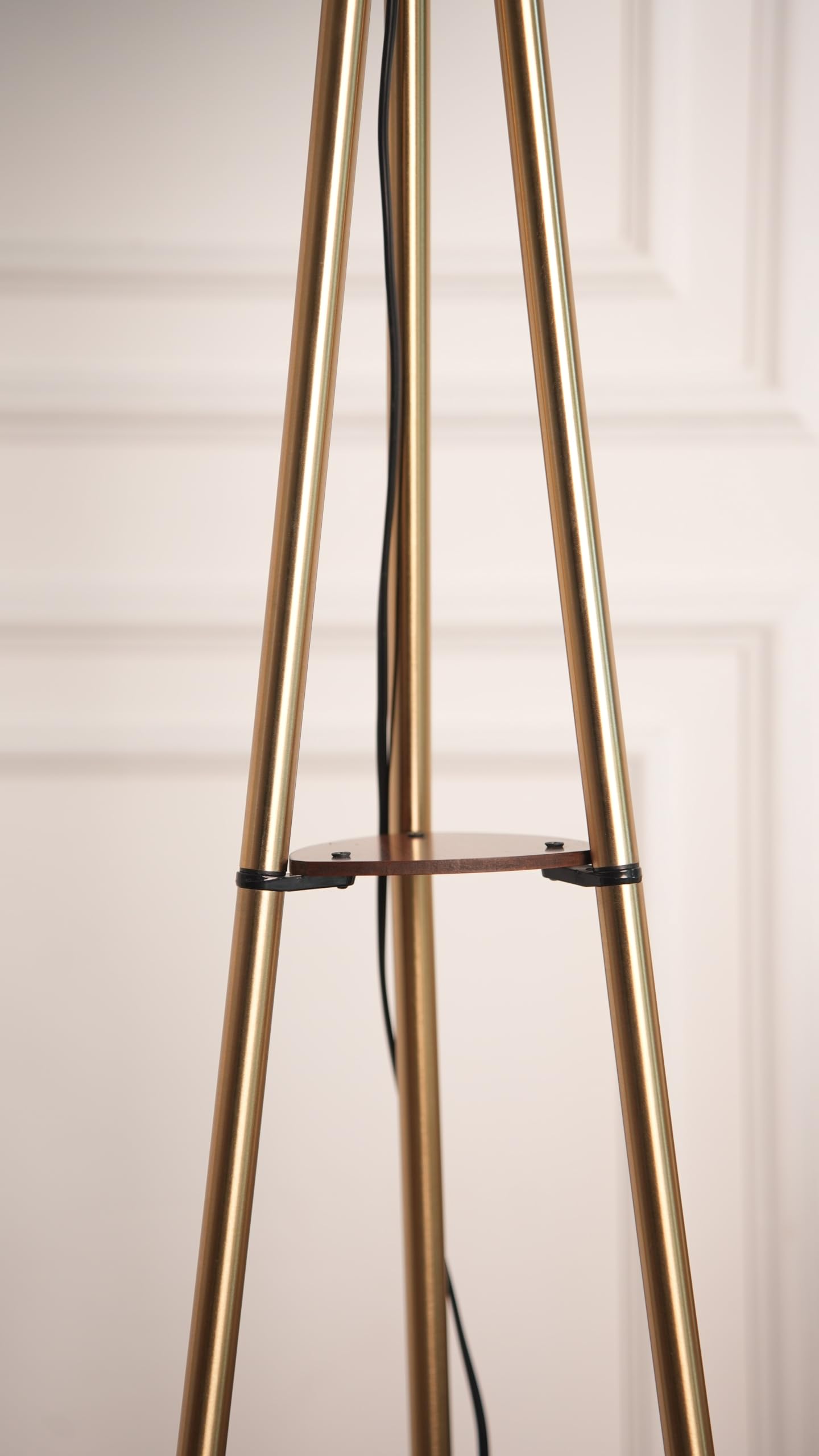 Divine Trends Brass Floor Lamp - 3 Shelves, 5 Feet Tall -8
