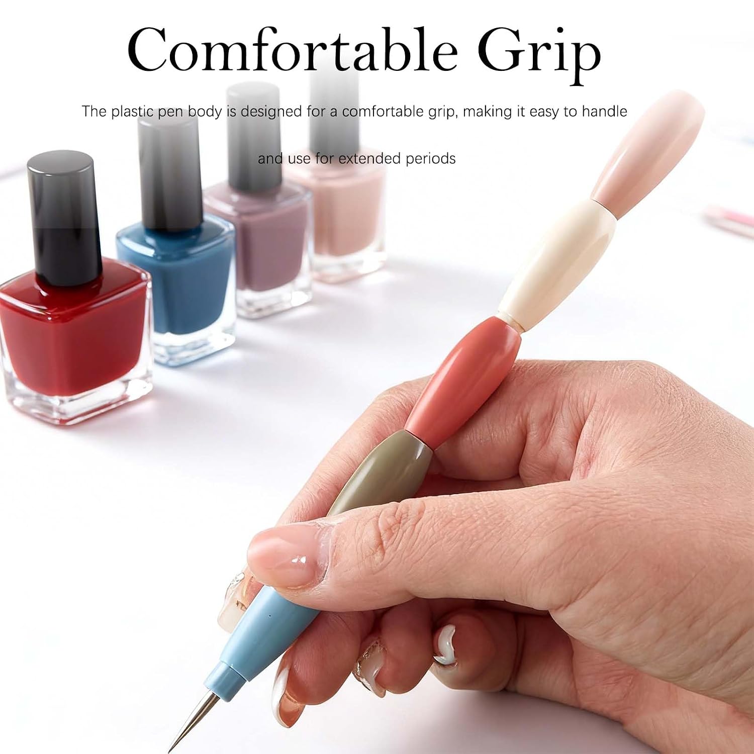 2026 New Nail Dotting Pen Set - 5 Interchangeable Stainless Steel Dottings Tools for Manicure Art, Rhinestone Picker, Lining, Painting, Sculpting, Salon and Home Manicure Embossing
