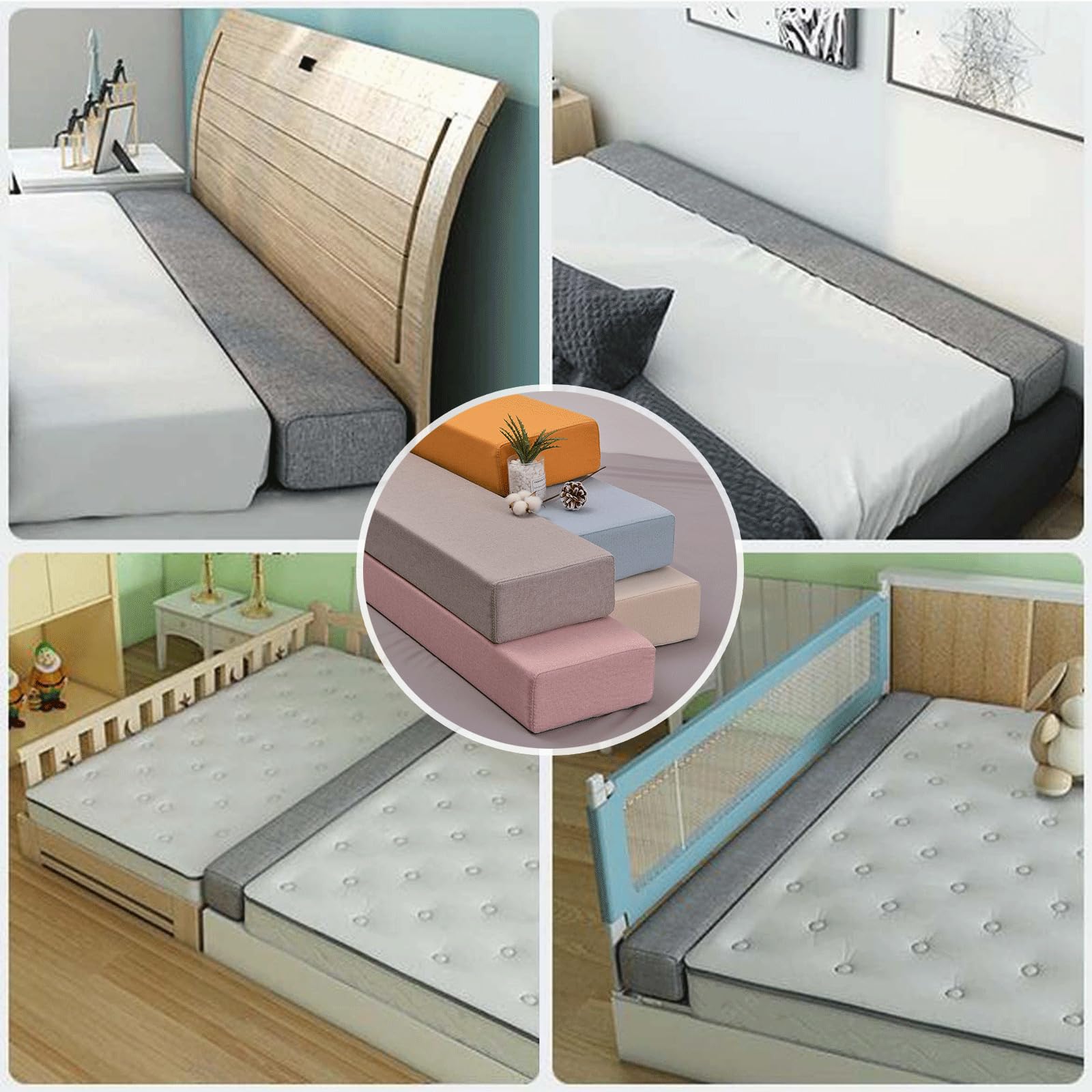 Cuscini riempitivi per letto e parete, 200 x 10 x 20 cm, ideali per materasso e comodino, riempitivo essenziale per la decorazione della casa.