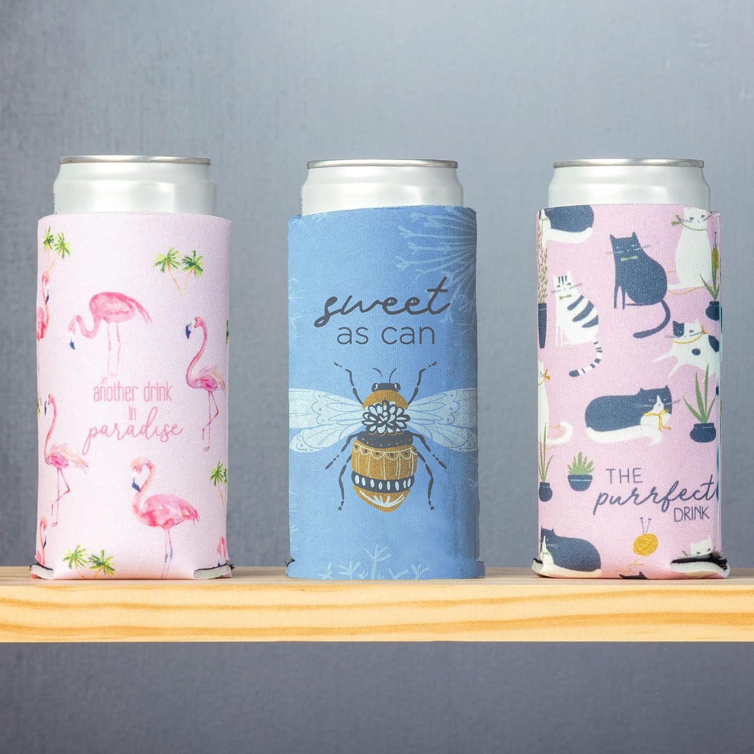 Karma Slim Can Cooler, One size, Bee (Pack of 2) image 4