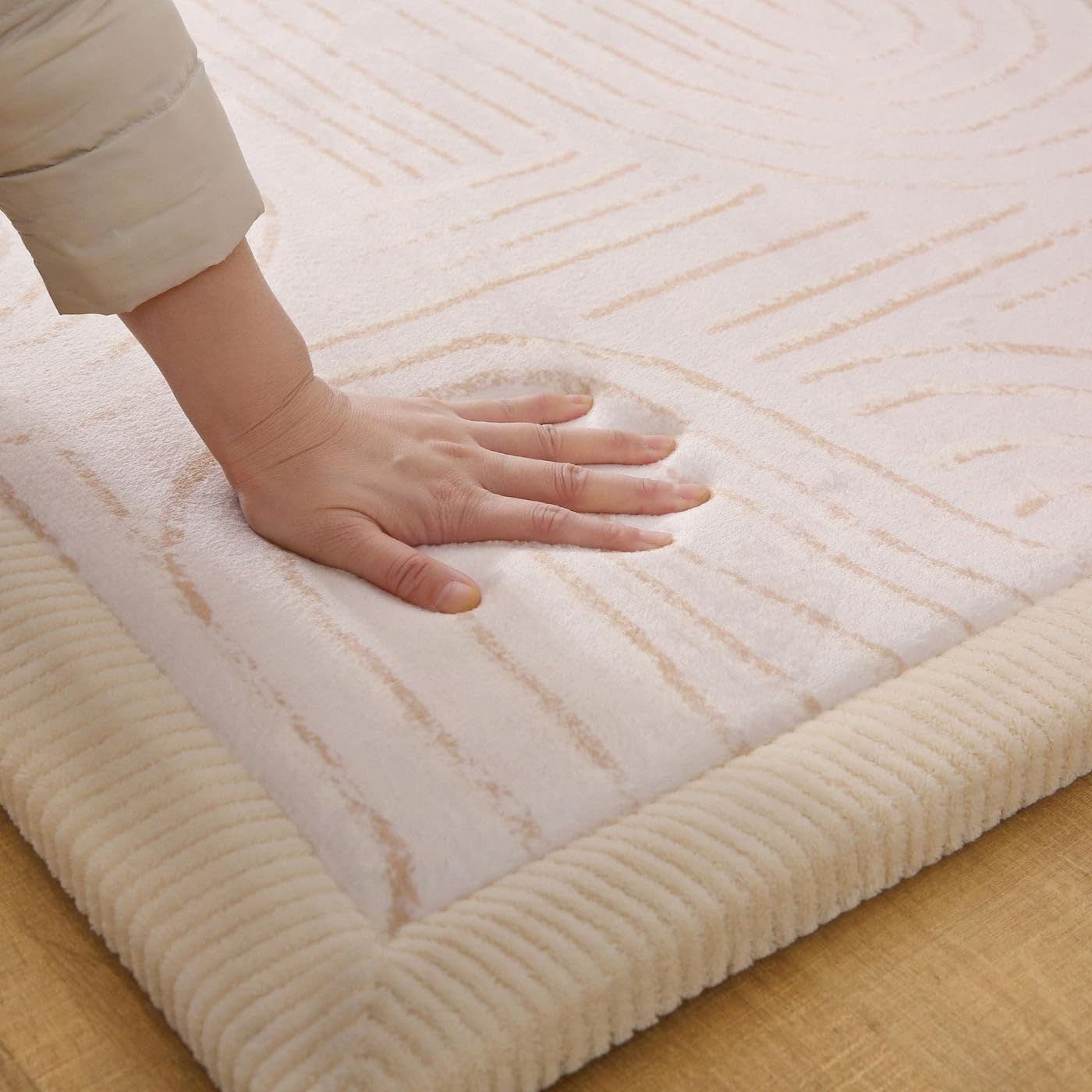 Hakuna Matte CloudSoft Baby Play Mat for Floor 60" x 80" Zen Garden – Coral Velvet Memory Foam Rug for Crawling & Cozy Play – Non-Slip, Water-Resistant, Easy-Care Tummy Time Mat, Playmat for Playpen