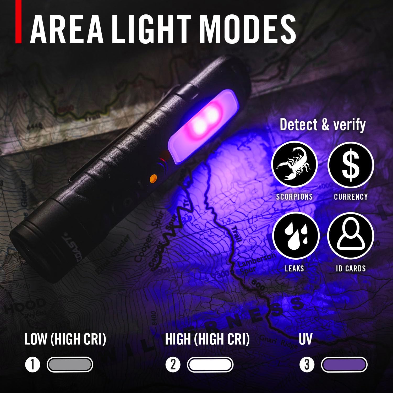 Coast KL30R 500 Lumen Rechargeable LED Pocket Flashlight with UV Light