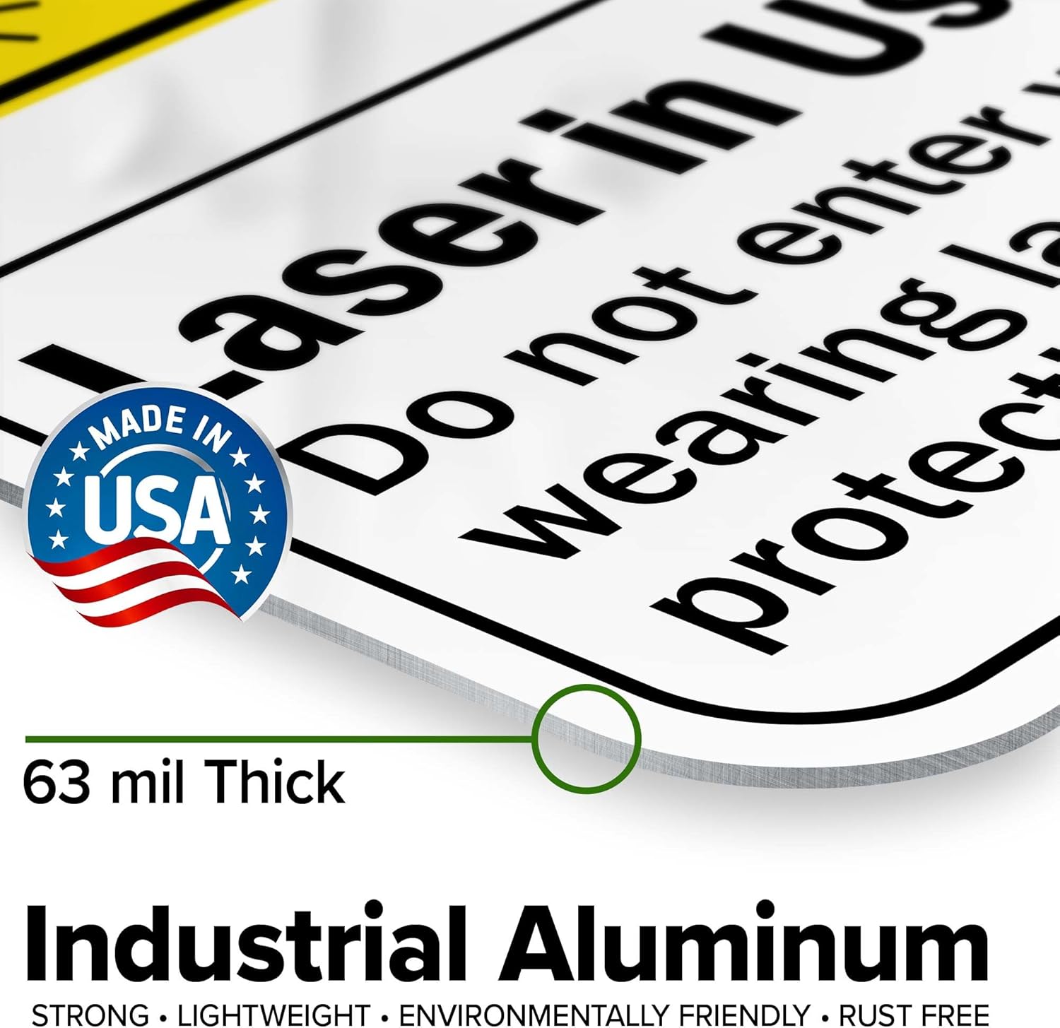 Warning Laser In Use Do Not Enter Without Laser Protective Eyewear Sign, 12x18 Inches, Rust Free .063 Aluminum, Fade Resistant, Made in USA by My Sign Center