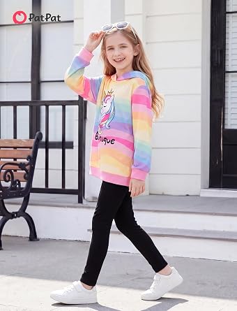 Patpat ガールズ フード付きスエットシャツレギンスセット 2ピース 秋服 4-12歳