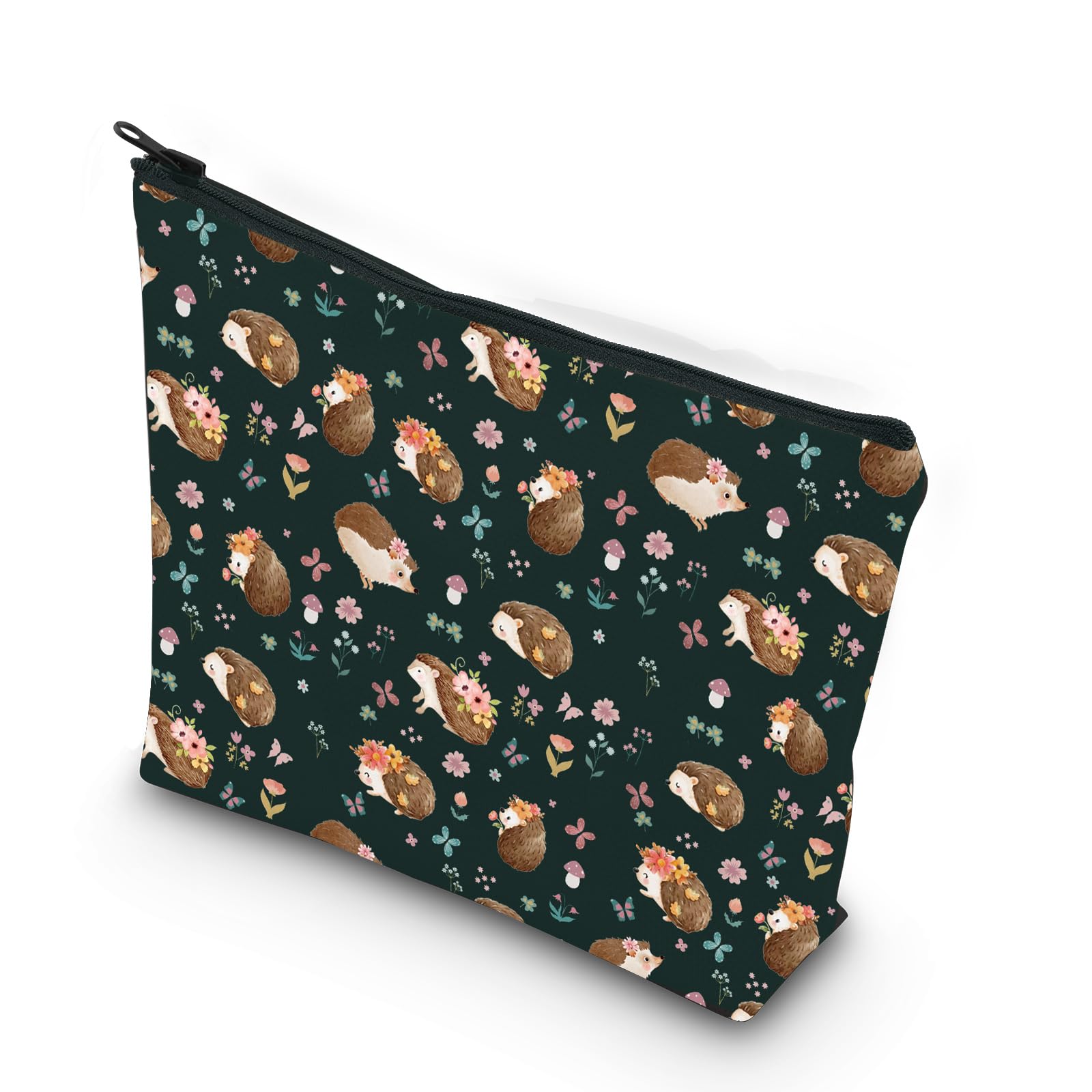 Hedgehog Cosmetic Makeup Bag Hedgehog Mom Gift Animal Lover Gift Hedgehog Owner Gift The Hedgehog Zipper Pouch (Cotton - Image 2