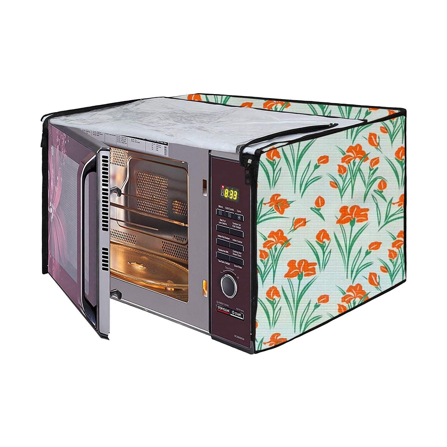 Microwave Oven Cover for LG 21 Litre Convection Waterproof & Dustproof PVC | Heat Resistant, Stainproof & Washable | Decorative Kitchen Appliance Cover (49 cm X 43 cm X 29 cm) pr13