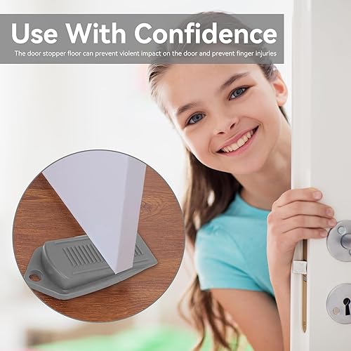 Miniatura 3 de Tope de puerta de goma, no deslizante, apilable, flexible, decorativo, soporte de tope de puerta, cuña de tope de puerta más fuerte para el hogar