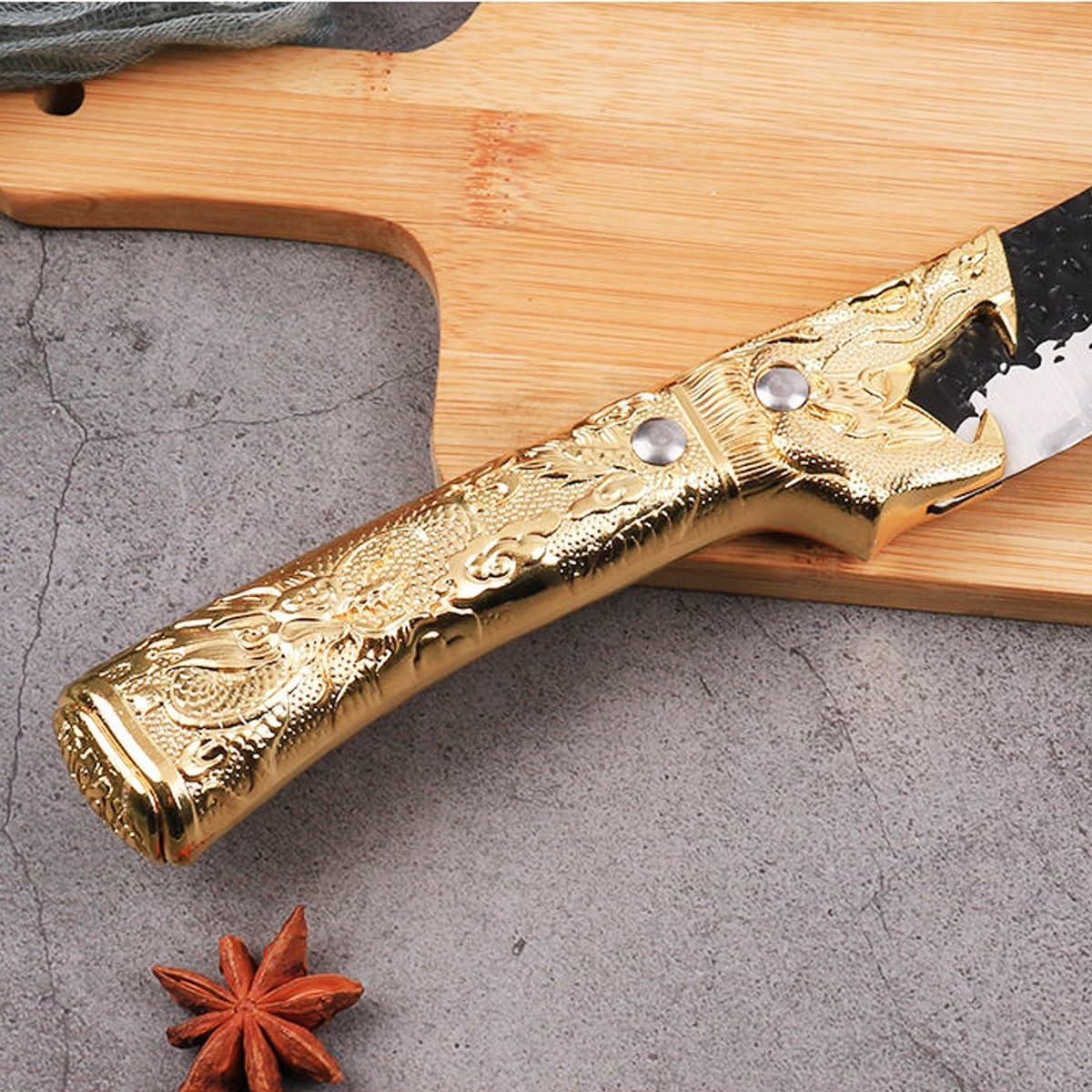 Meat Cleaver, Meat Cleaver Stainless Steel Boning Knife Chef Knife Slicing Knife butcher knife Multipurpose Knives Cooking Tools(Style A with Cover)