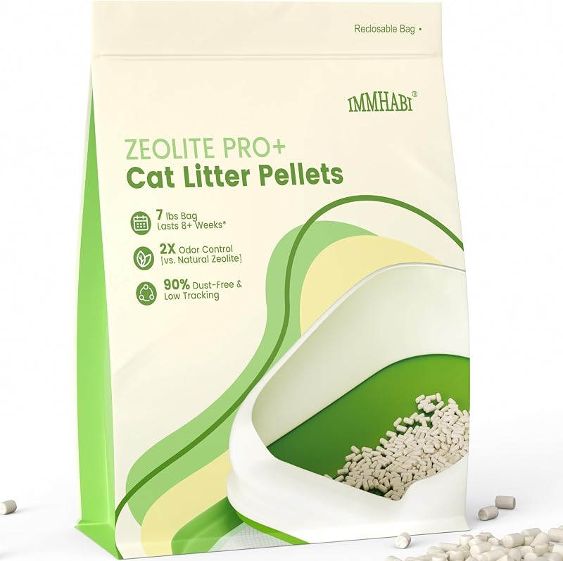 Areia para Gatos em Pellets de Zeólita para Caixa de Areia com Peneiramento IMMHABI 3,18 kg