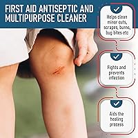 Vista 3 de 3% Peróxido de hidrógeno - Antiséptico de primeros auxilios y limpiador multiusos - Lavado tópico para cortes, raspaduras y cortes menores