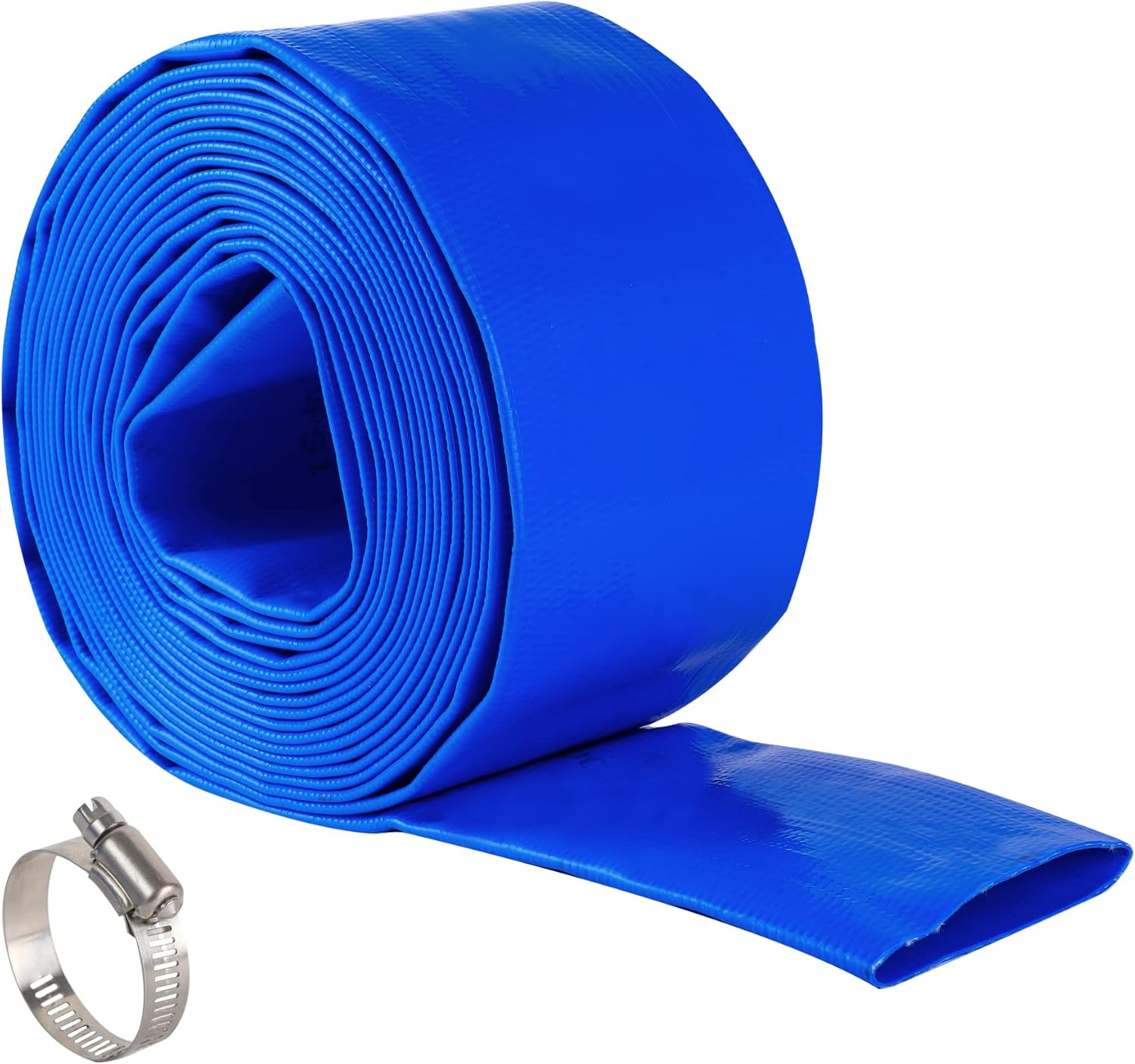 3" x 50 FT Pool Backwash Hose, Blue Heavy Duty Reinforced