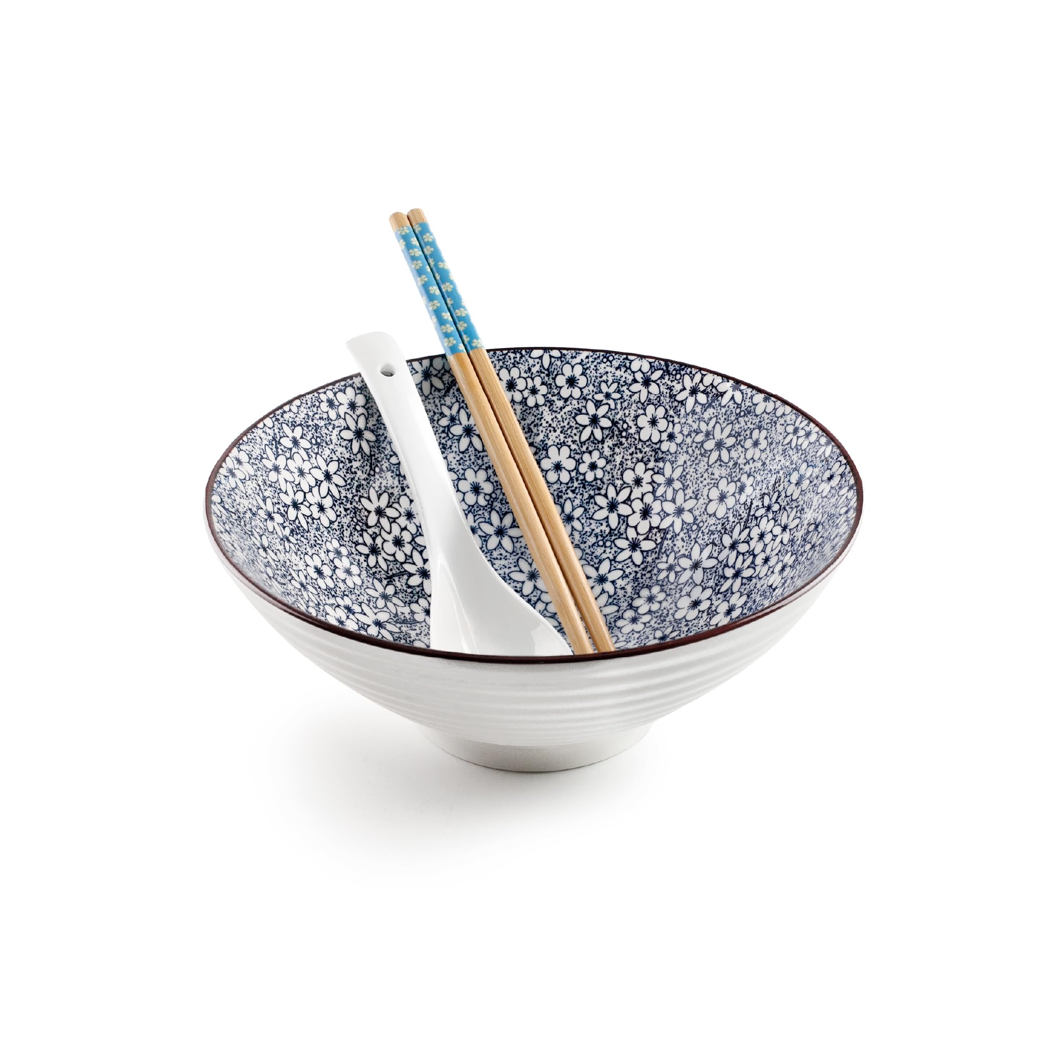 IBILI - Set für Ramen Sapporo, Schüssel + Löffel + 2 Stäbchen, Porzellan
