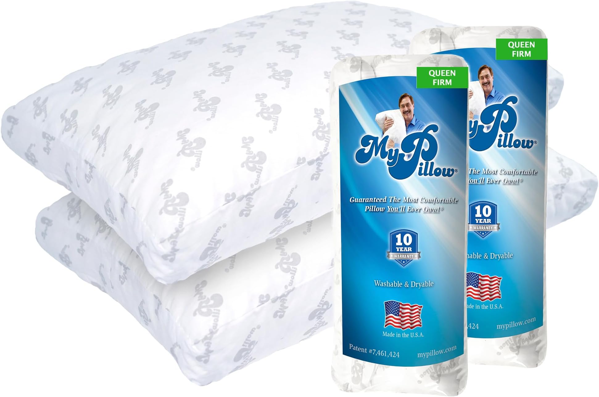 Bedding Bed Pillows for Sleeping Queen Size, Set of 2, Gusseted for Back, Stomach or Side Sleepers - My Pillow Premium Pillow [Queen, Firm]