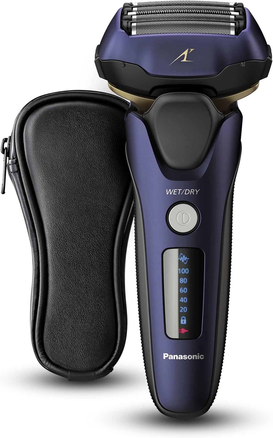 ES-LV67 5-Blade Wet & Dry Electric Shaver For Men, Rechargeable, Responsive Beard Sensor, Multi-Flex 16D Head (Navy and Black) (UK 2 pin Bathroom Plug) - 17 x 7.5 x 6 cm