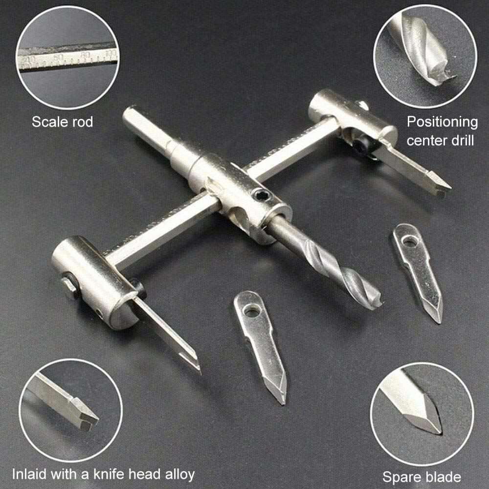 Adjustable Hole Cutter Circle Hole Saw Drill Bit Round Cutting Wood Cutter 40-200mm - Image 2