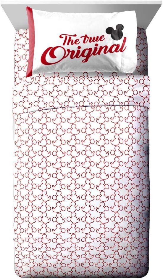 Jay Franco Disney Mickey Mouse Patches 7 Piece Full Bed Set - Includes Comforter & Sheet Set Bedding - Super Soft Fade Resistant Microfiber - (Official Disney Product)