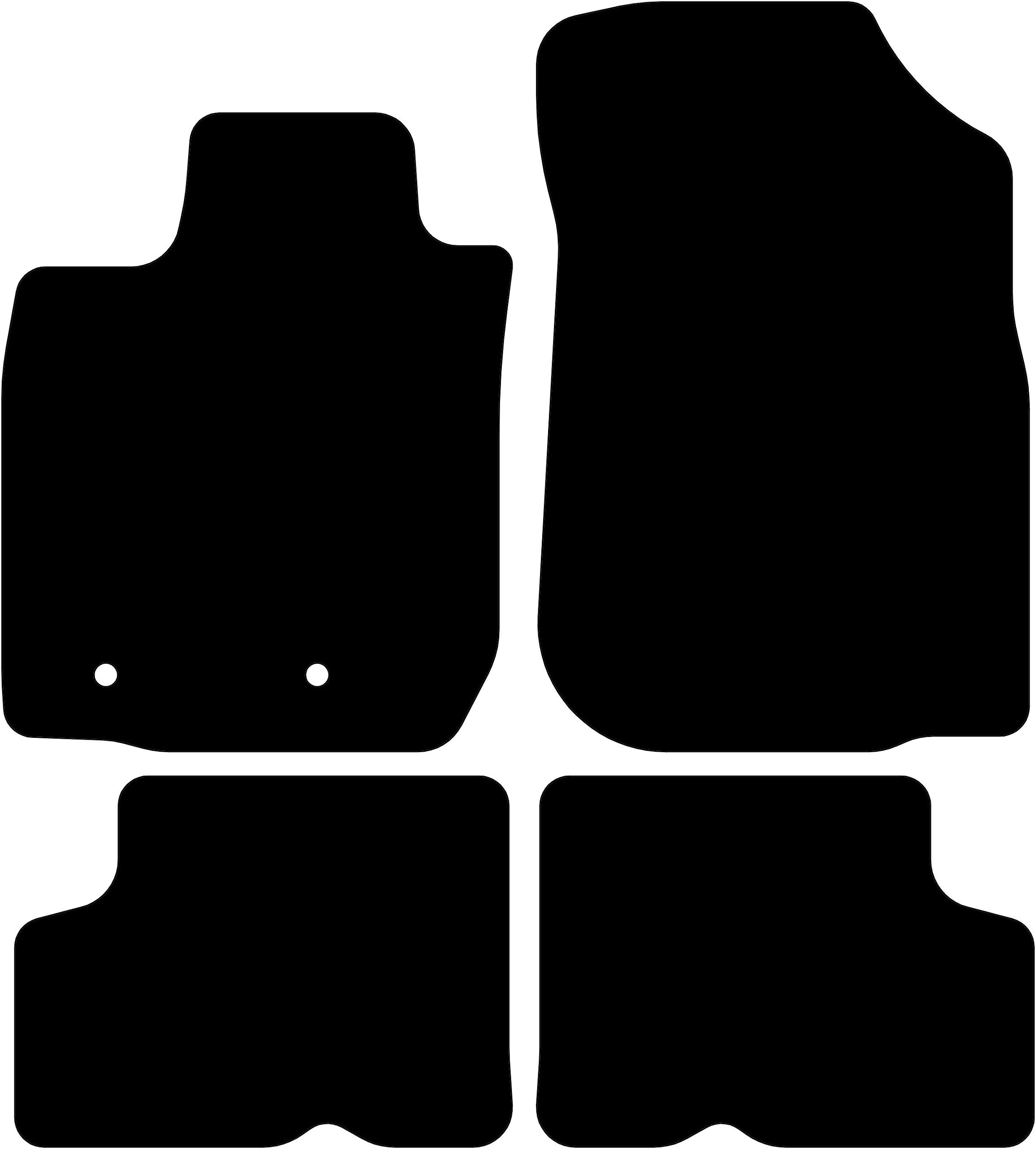 Tapis de Sol Compatible avec Dacia Duster 1 2010-2014 Correspondant à la Version: Traction Avant| Entraxe Fixations (Chauffeur) 21.5 cm | Qualité: Basic