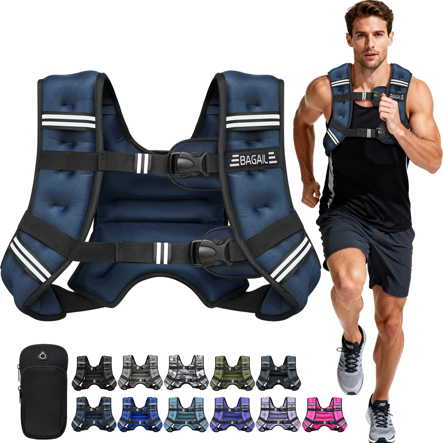 BAGAIL Comfort-Fit Weighted Vest for Woman, Running & Rucking - Boost Calorie Burn in Half the Time - Breathable, No-Chafe or Bounce Design with