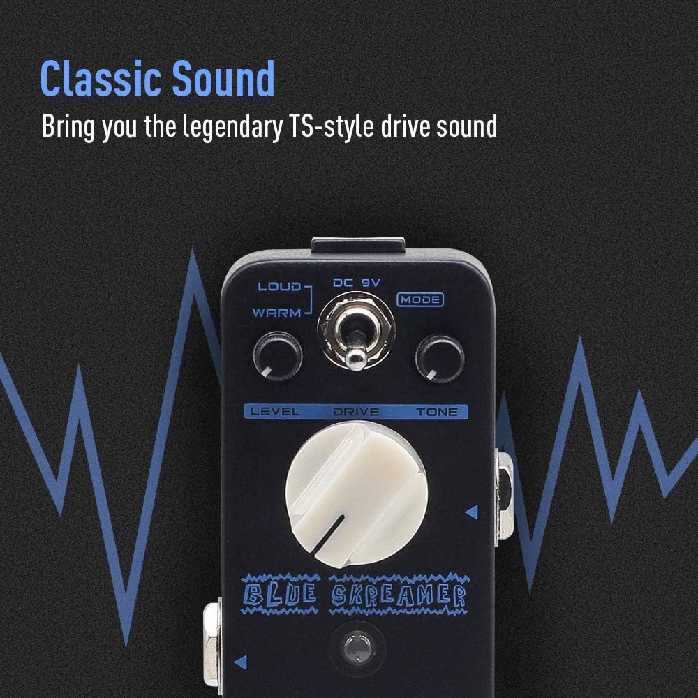SONICAKE Overdrive Pedal Overdrive Guitar Pedal Guitar Effects Pedal Vintage Dumble Blues Analog Blue Skreamer True Bypass