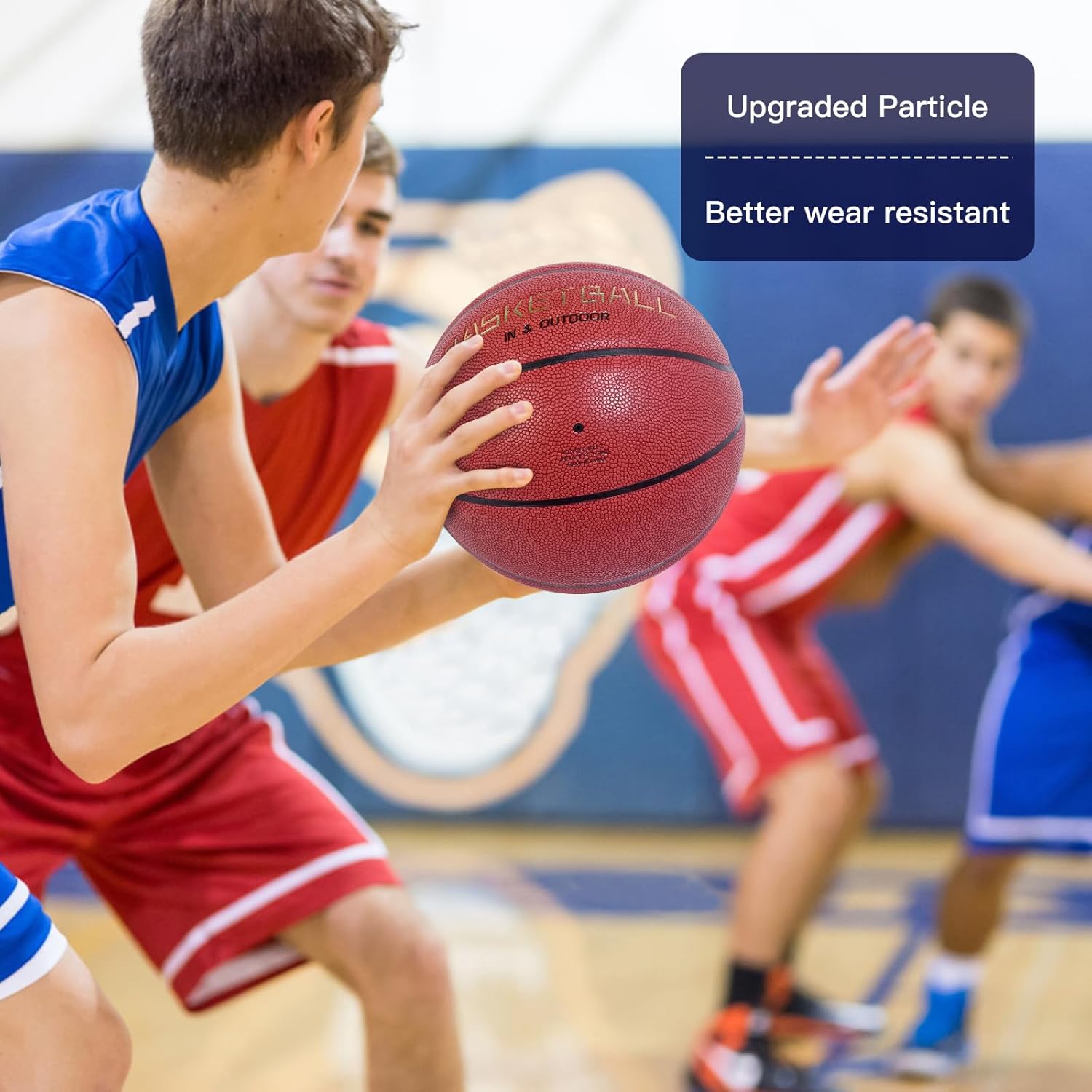 KUYOTQ Kids Youth Adult Size 3/4/5/6/7 (22/25.5/27.5/28.5/29.5") Basketball Premium Rubber or Faux Leather Basketball Indoor Outdoor Basketball for Boys Girls Womens Mens Basketball Gifts (Deflated)