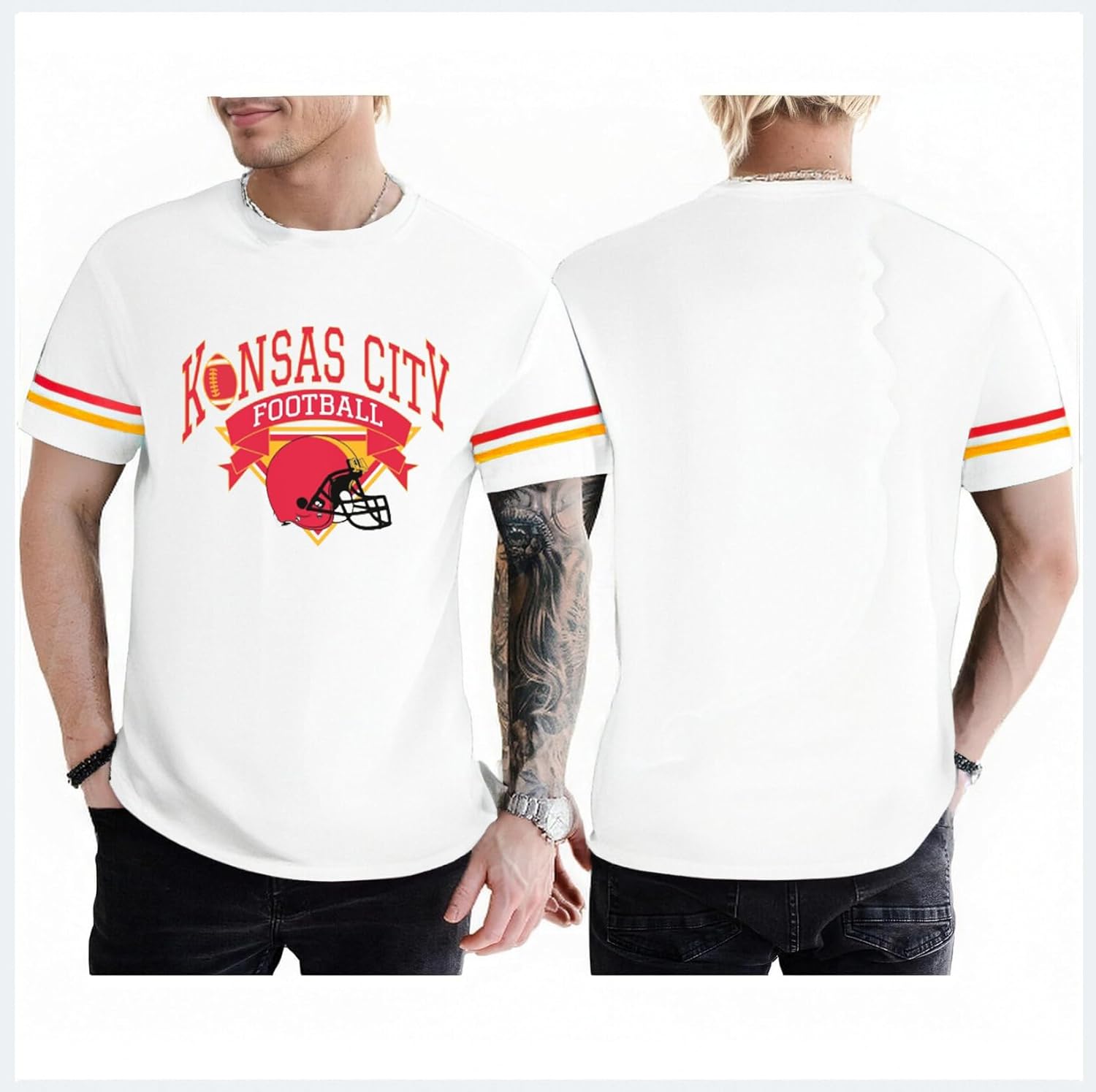 Football Shirts for Men Game Day Tshirt Football Team Fans Gift Tees Sport Season Short Sleeve Tops - Image 3