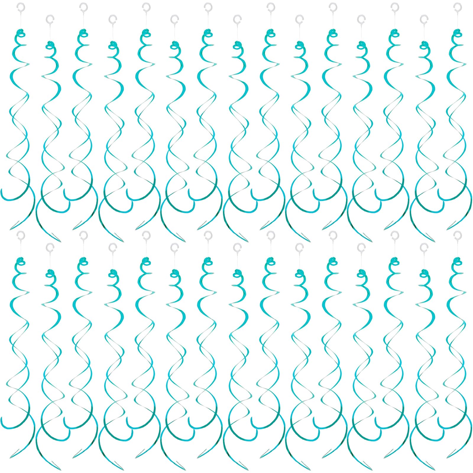 30 Pieces Hanging Swirls Party Foil Swirl Hanging Decoration，for Ceiling Birthday Graduation Wedding Celebration Baby Shower Party Supply（Light Blue）