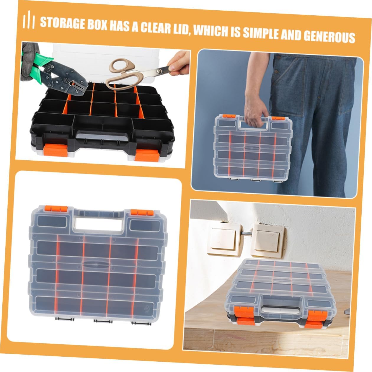 Plastic Organizer Box with Dividers for Electronic Components Storage image 4